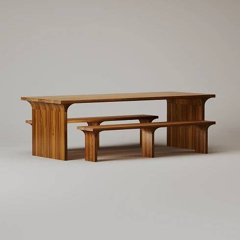The Arcus Table & Bench – Walnut – Tim Vranken