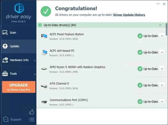 the Driver Easy Driver Updater app main page 