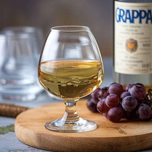 Pálenka grappa je destilát italského původu. Zdroj: Ideogram.AI