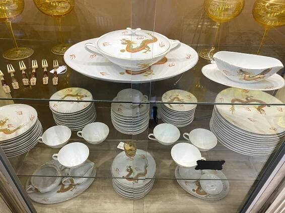 RARE Nippon c.1940s "Meiyo" Patterned Dragon China