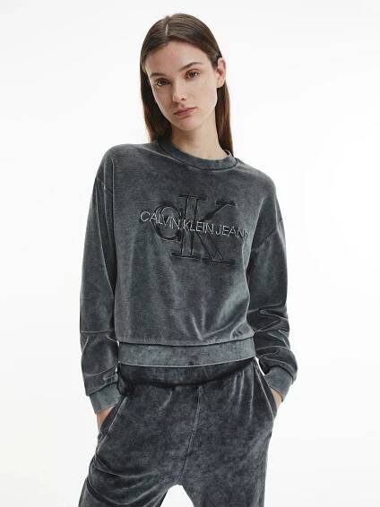 Calvin Klein dámská tmavě šedá mikina - XS (BEH)