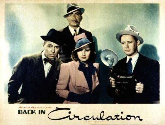 BACK IN CIRCULATION, Regis Toomey, Joan Blondell, Pat O'Brien, Eddie Acuff, 1937