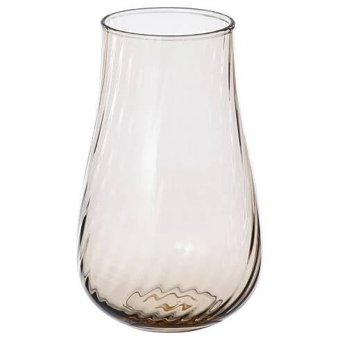 SKLENĚNÁ VÁZA SVĚTLE HNĚDÁ, výška 13,5 cm IKEA PASKOTRAD