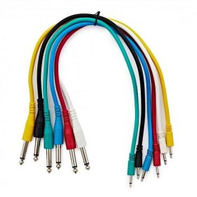 Mono 3.5mm to 6.3mm Jack Patch Cable, 40cm, 6 Pack by Gear4music