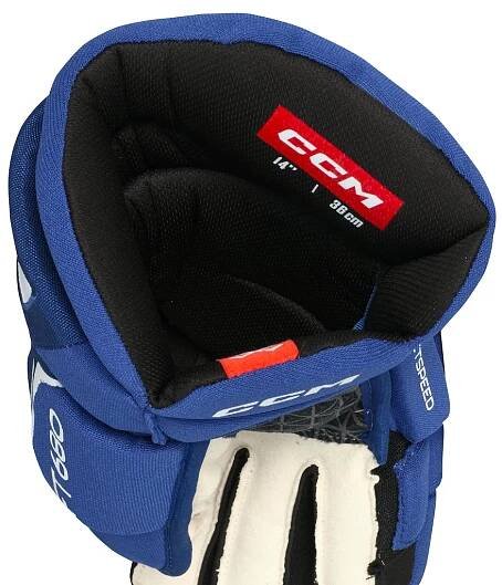Hokejové rukavice CCM JetSpeed FT680 Royal/White Senior