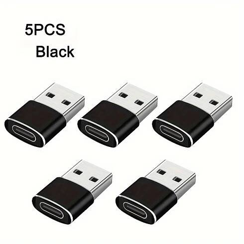 * 1-5pcs USB-C to USB-A OTG Adapter, Metallic * Plastic, Male to Female Connector, Data Transmission, 10-20W Input/Output Power, Compatib