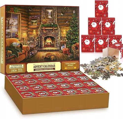 Adventní kalendář Puzzle 1008 dílků na Vánoce Pes
