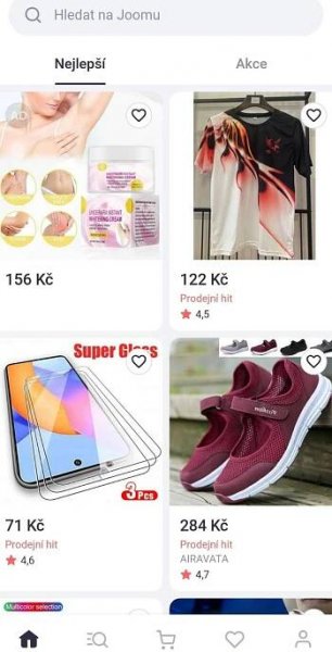 Nákup na mobilní aplikaci Joom.com
