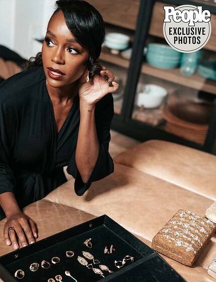 Aja Naomi King getting ready for L'Oreal Women of Worth