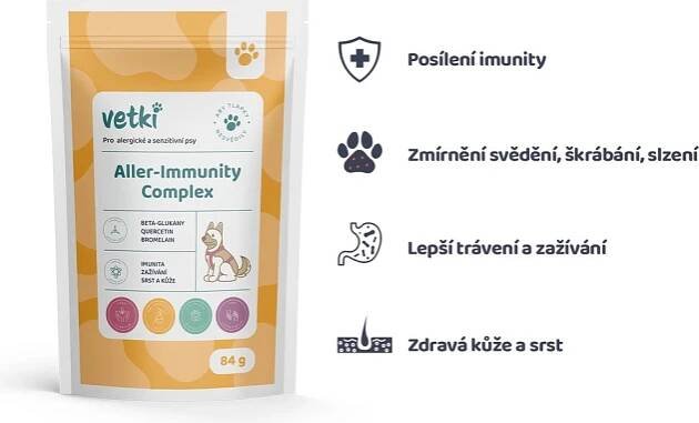 Vetki Aller-Immunity Complex Komplex imunita zažívání srst a kůže 84 g