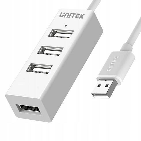 Adaptér Unitek Y-2146 HUB 4xUSB 2.0 mini bílý