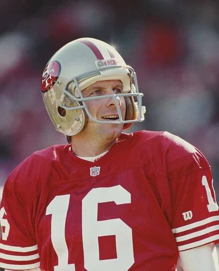 Joe Montana #16, Quarterback of the San Francisco 49ers during their National Football Conference