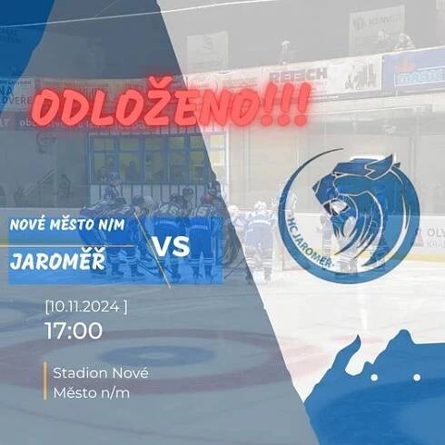 UTKÁNÍ SE SPARTAKEM NOVÉ MĚSTO N.M. ODLOŽENO