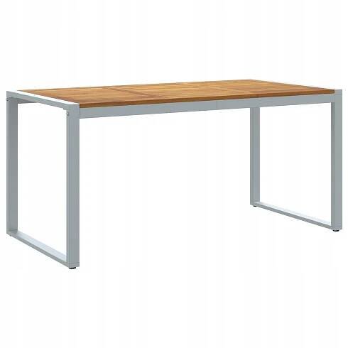 Venkovní jídelní stůl vidaXL Šedý 160x80x75 cm Ocel a masivní akáciové dřevo