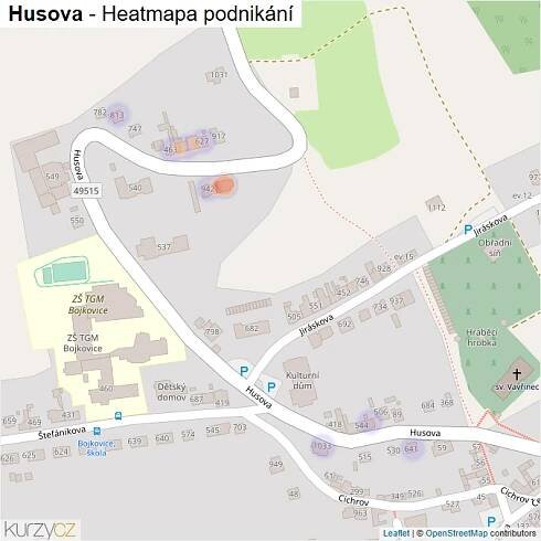 Mapa Husova - Firmy v ulici.