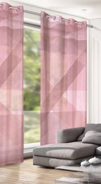 Albani Záves s krúžkami Grafik rúžový 245 cm x 135 cm nakúpiť v OBI