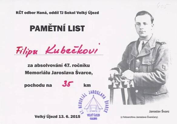 Pamětní listy 🔖 – Memoriál Jaroslava Švarce