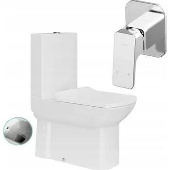 Kompakt WC s funkcí bidetu, horizontální/vertikální odtok 35x80x64 cm LARA + BATERIE