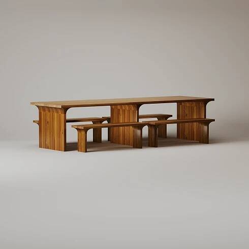 The Arcus Table & Bench – Walnut – Tim Vranken