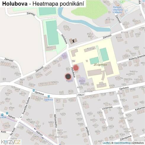Mapa Holubova - Firmy v ulici.