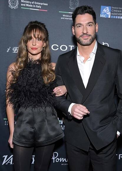 Meaghan Oppenheimer and Tom Ellis attend the 8th annual Filming Italy Los Angeles Festival at Harmony Gold on March 03, 2023