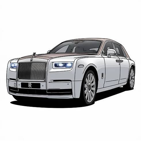 Vektorový obrázek, ilustrační klipart Rolls-Royce Phantom v rozlišení 1920x1920 pixelů zdarma ke stažení, Auta vektor do vašich dokumentů