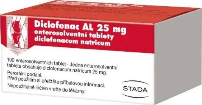 Diclofenac AL 25mg 100 tablet - Recenze a zkušenosti