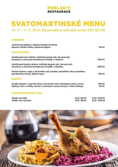 Svatomartinské menu – DK Poklad Ostrava