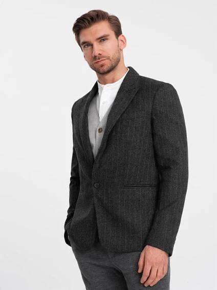 Ombre Ombre Sako OM-BLZB-0113 Šedá Regular Fit