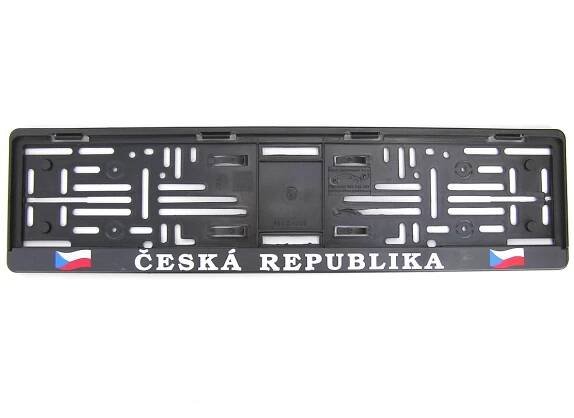 Podložka pod SPZ s nápisem Česká Republika a vlajkama - auto-doplnky.com