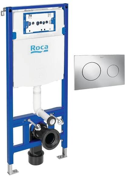 Sada podomítkový WC modul Roca Duplo One A890070020, splachovací tlačítko Roca PL A890189001
