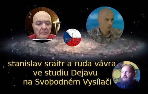 ruda vávra a stanislav sraitr ve studiu Dejavu na Svobodném Vysílači CS