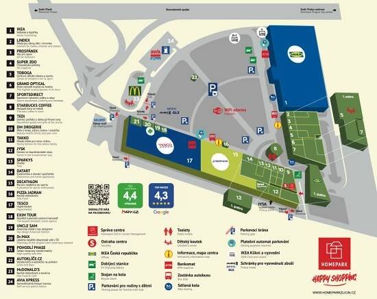 Homepark Zličín Parkoviště plánek centra