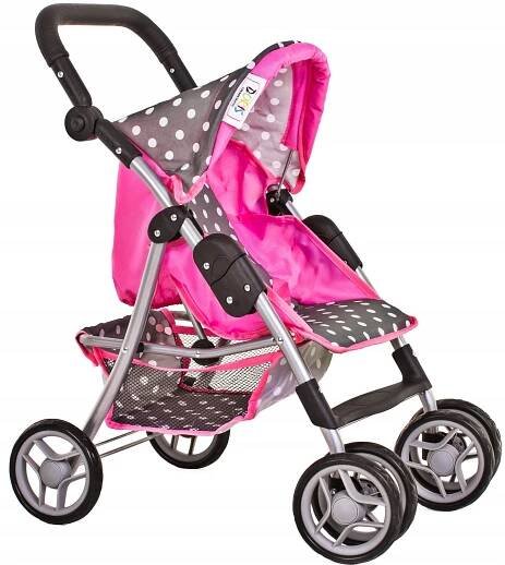 Doris 9352 Sportovní kočárek pro panenky, Grey/Pink