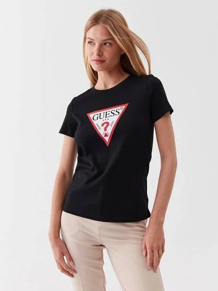 Guess T-Shirt W1YI1B I3Z14 Černá Slim Fit