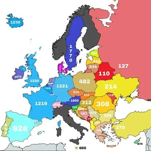 Průměrná mzda v Evropě v roce 2021