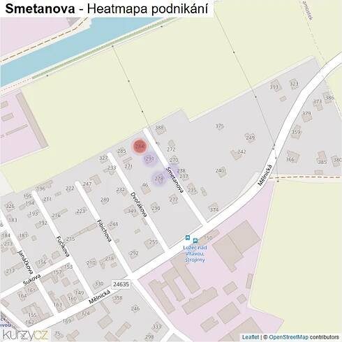 Mapa Smetanova - Firmy v ulici.