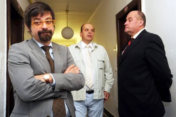 Václav Vlk (uprostřed), zleva Jan Lžičař a František Dohnal