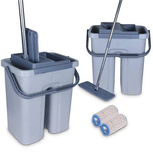 Cenocco CC-9070 Flat Mop with Bucket Gray