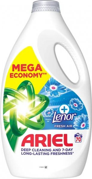 Ariel Touch of Lenor Fresh Air prací gel 3,15 l od 459 Kč
