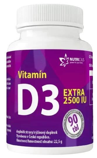 Nutricius Vitamín D3 Extra 2500 IU 90 tabliet