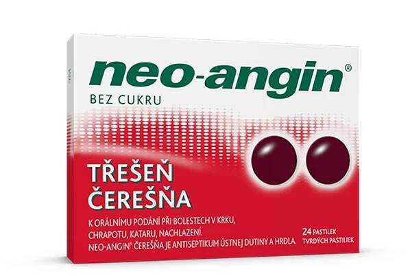 NEO-ANGIN Bez cukru třešeň rozpustné pastilky ústech 24 kusů