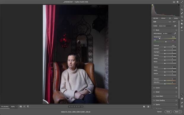 Camera Raw menu in Adobe Photoshop