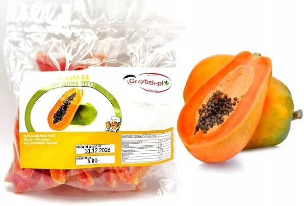 SUŠENÁ KRÁJENÁ PAPÁJA 500 g z Thajska, PŘÍRODNÍ, BEZ CUKRU