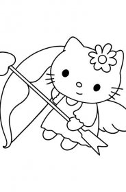 Omalovánka Hello Kitty Valentýn - Omalovánky pro děti