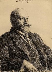 Ernest Cassel, etching, 1909