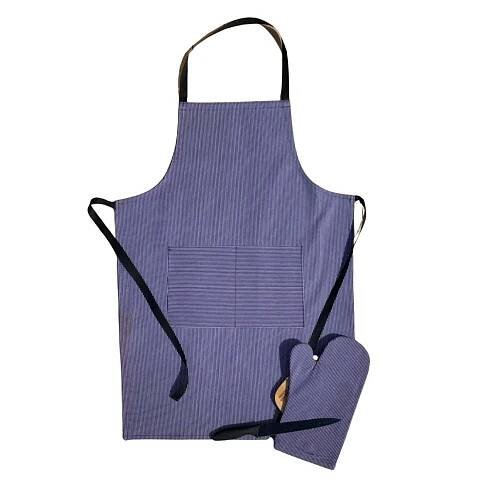 Grilovací set zástěra a chňapka denim