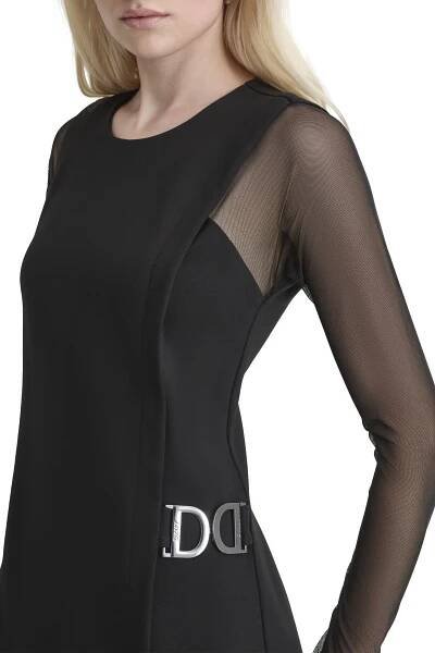 ŠATY DKNY LONG MESH SLEEVE W/ - Fotografie č. 5