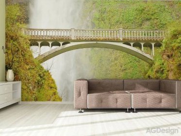 Fototapeta vliesová most u vodopádu - Fototapety Premium Collection XXL - 360 x 270 cm