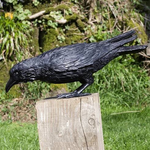 Bronze Crow Pecking by Adams Bronze